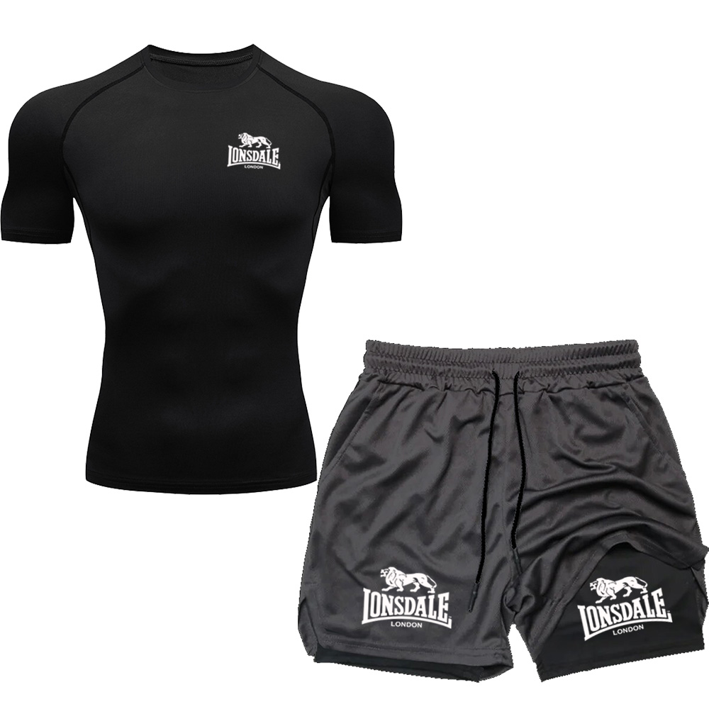 Running Jogging Gear - شورت رجالي متعدد الجيوب من LONSDALE،