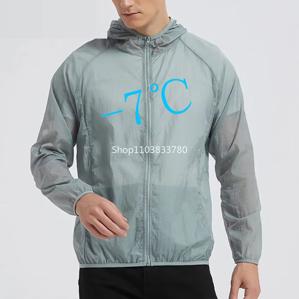 Reflective Running Jacket - سترة رجالية بقلنسوة للحماية من الشمس،